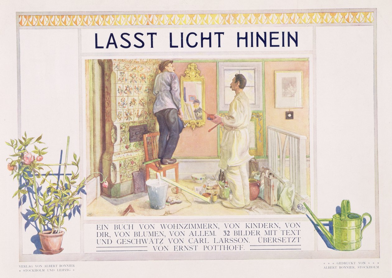 Frontispis k "Lasst Licht Hinin" (Nechte více světla), 1909 od Carl Larsson