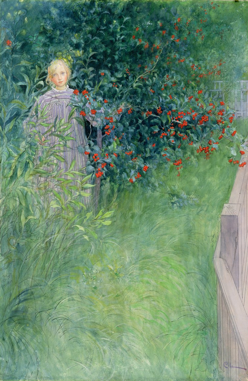 V Hawthorn Hedge od Carl Larsson