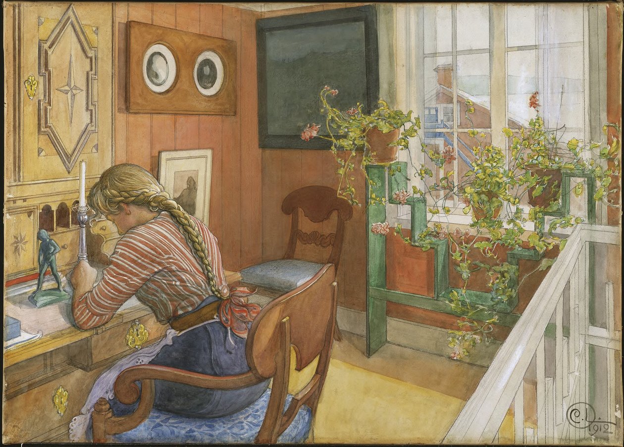 Psaní dopisů od Carl Larsson