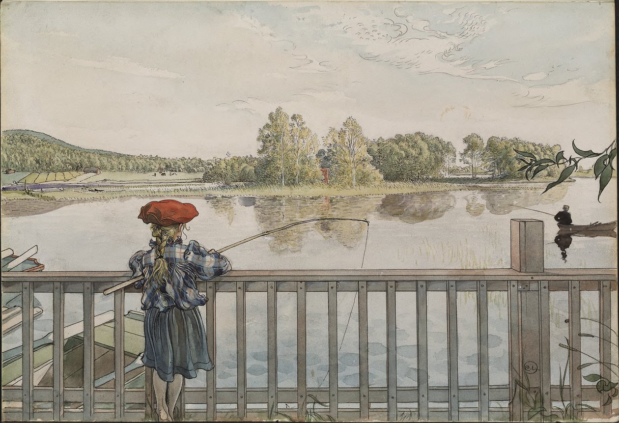 Lisbeth Angling. Z cyklu „A Home“ (26 akvarelů) od Carl Larsson