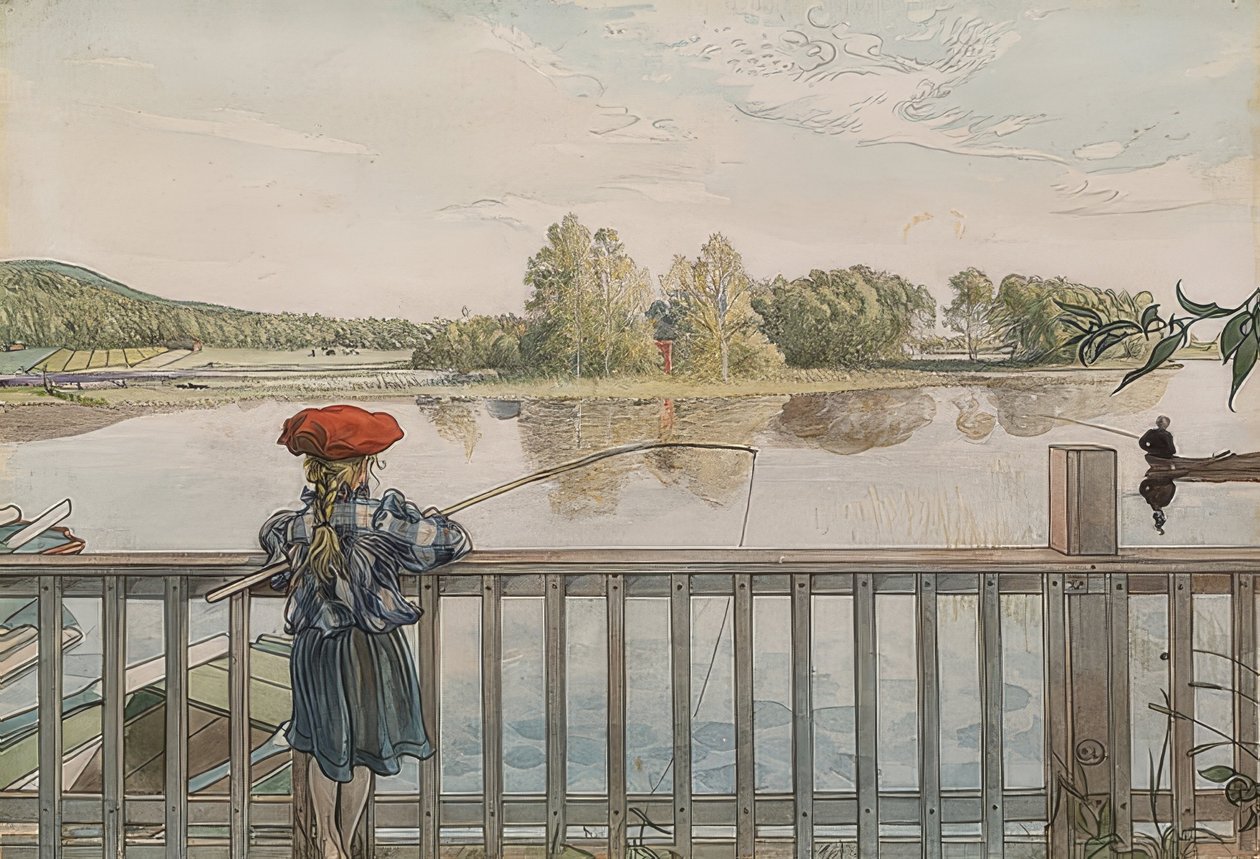 Lisbeth rybaří. Kolem roku 1895 od Carl Larsson