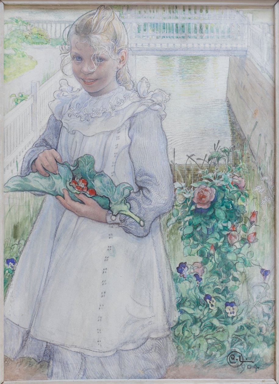Moje holčička s jahodami od Carl Larsson