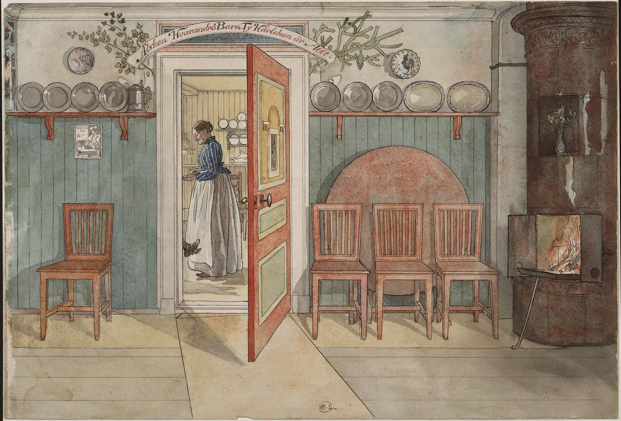 Stará Anna. Ze sbírky „A Home“ (26 akvarelů) od Carl Larsson