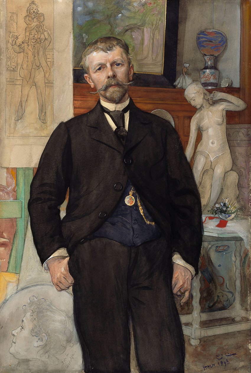 Portrét architekta Jac. Ahrenberga od Carl Larsson