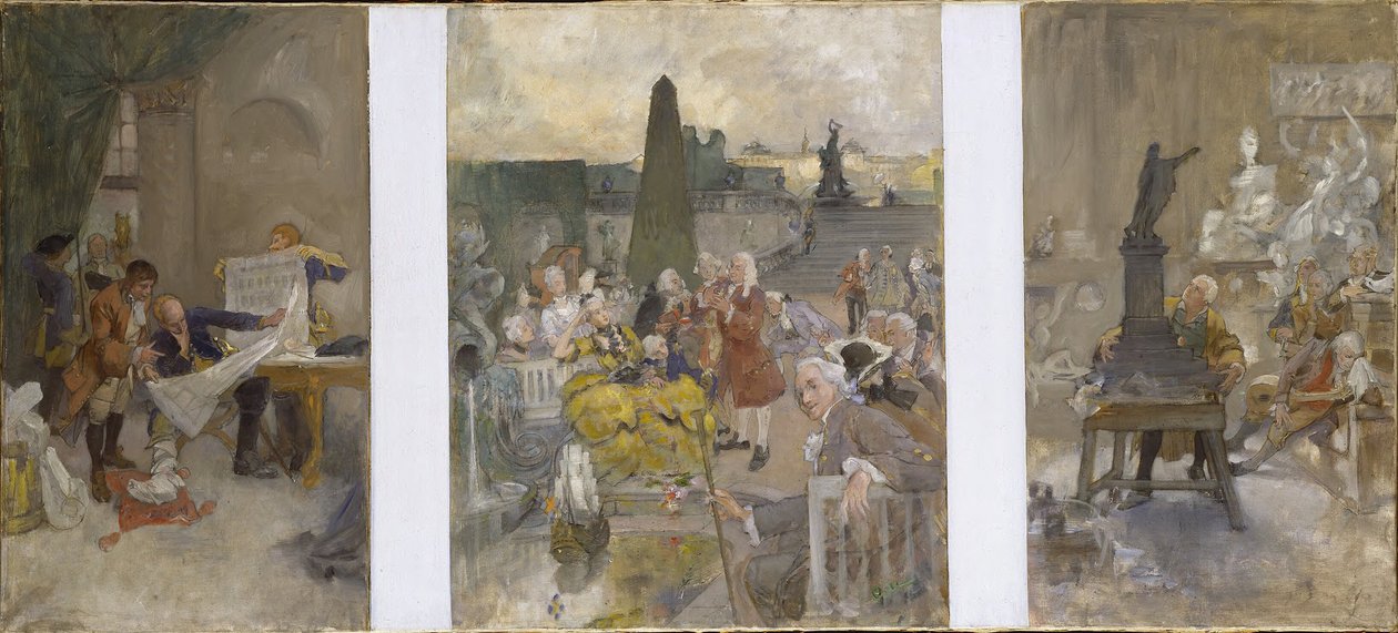Revidovaný návrh výzdoby stěn v dolním sále Národního muzea od Carl Larsson