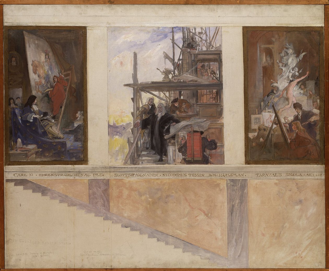 Druhý návrh výzdoby stěn v dolním sále Národního muzea od Carl Larsson
