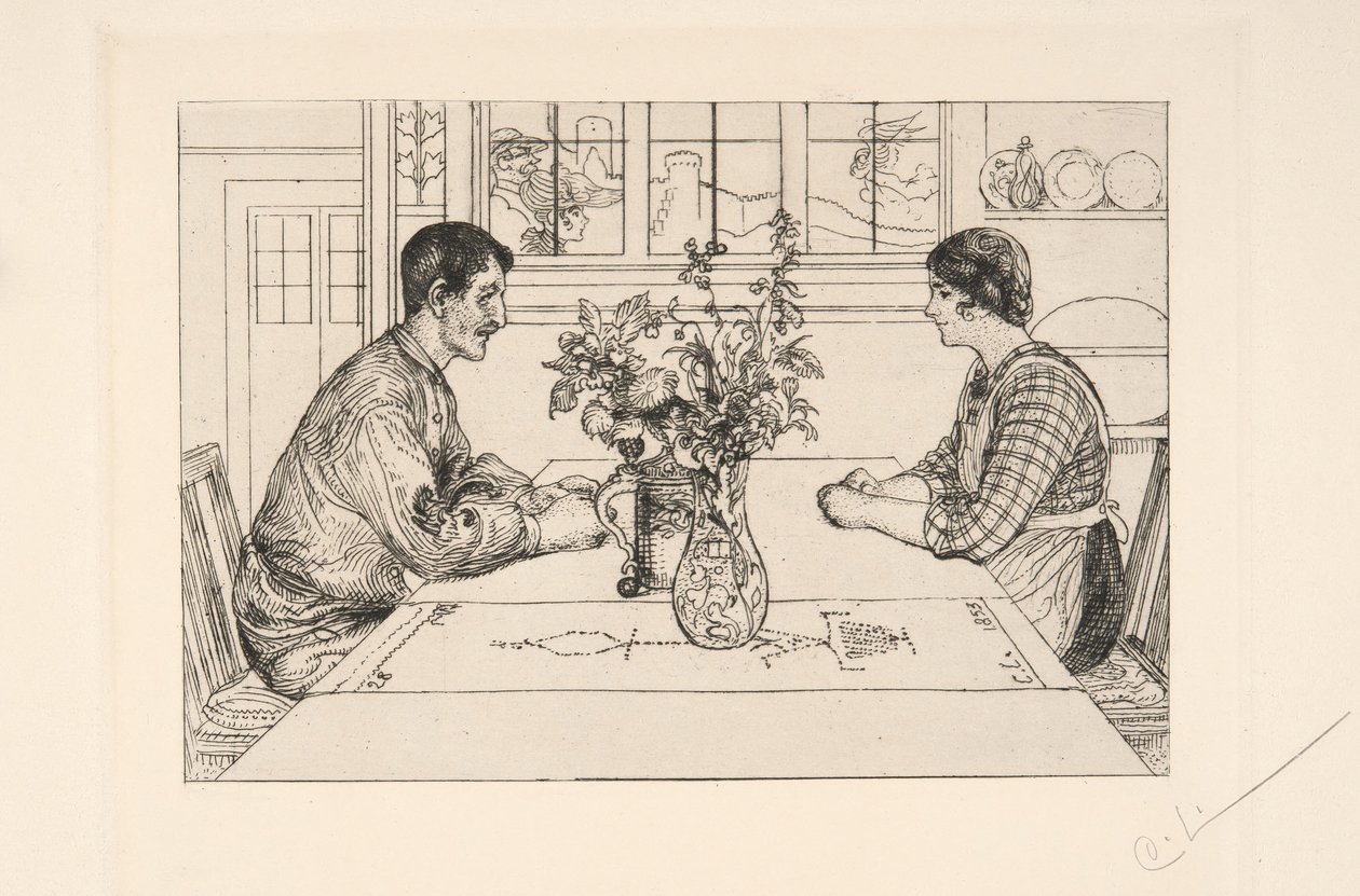 Autoportrét jako rytec od Carl Larsson