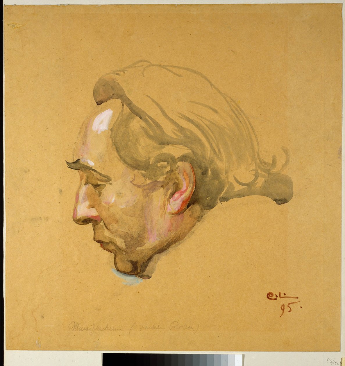 Sergelova freska. Studie k Sergelově hlavě od Carl Larsson