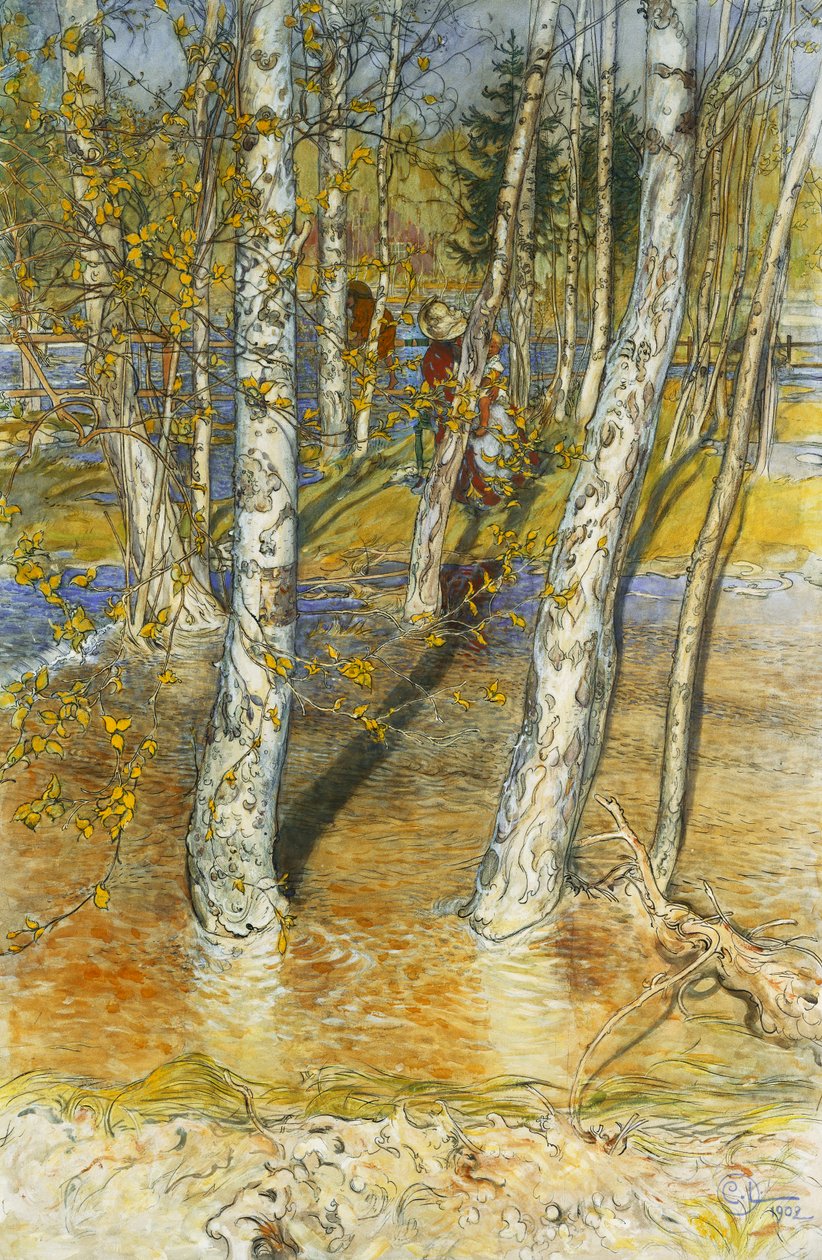 Jarní povodeň, 1902 od Carl Larsson