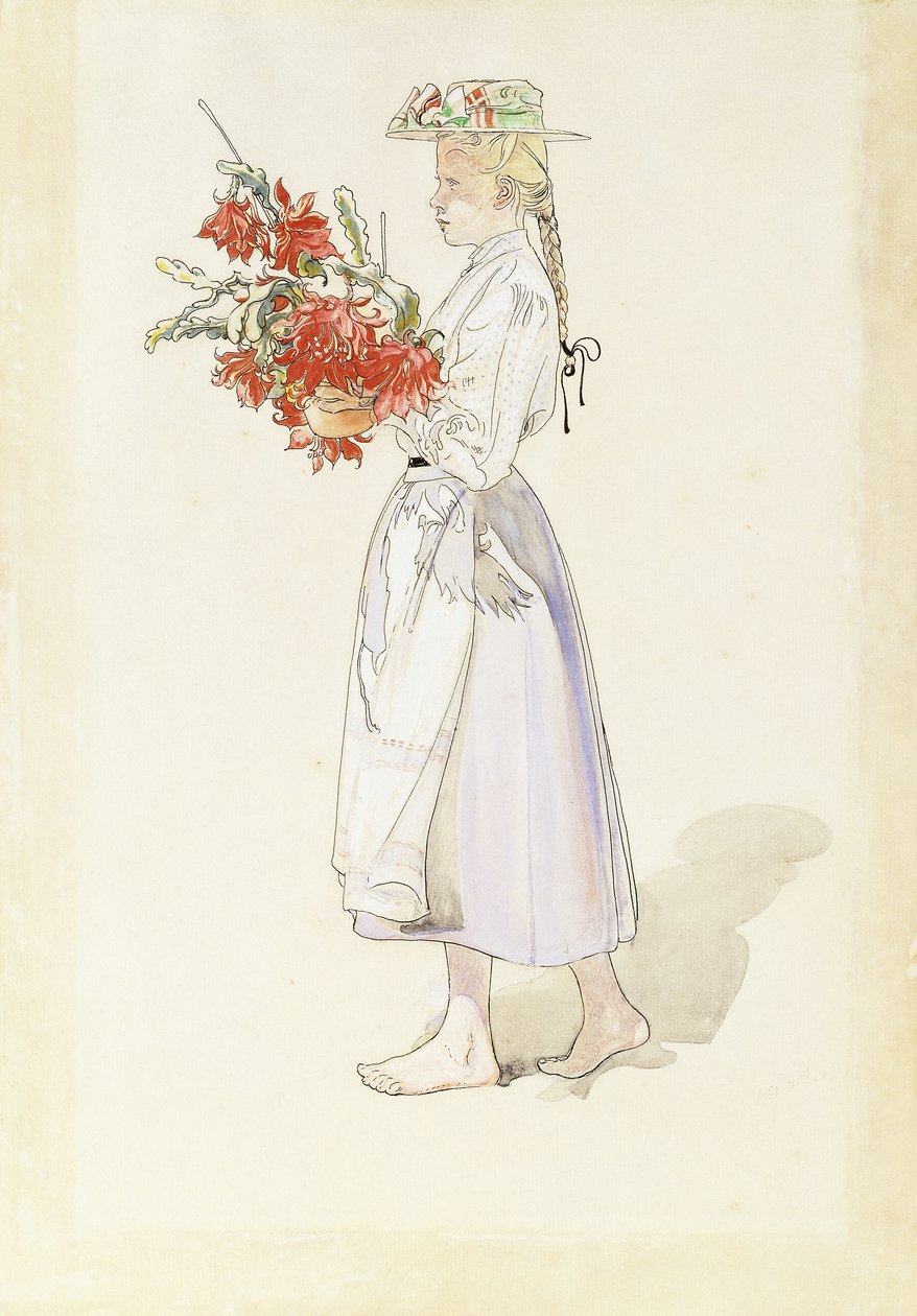 Studie pro Ute blaser sommarvind (Venku foukejte letní větry) od Carl Larsson