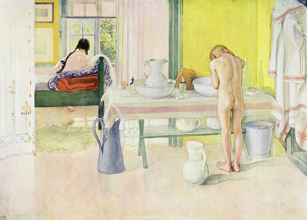 Letní ráno, hospoda. v "Last Licht Hinten" ("Let in More Light"), 1908 od Carl Larsson