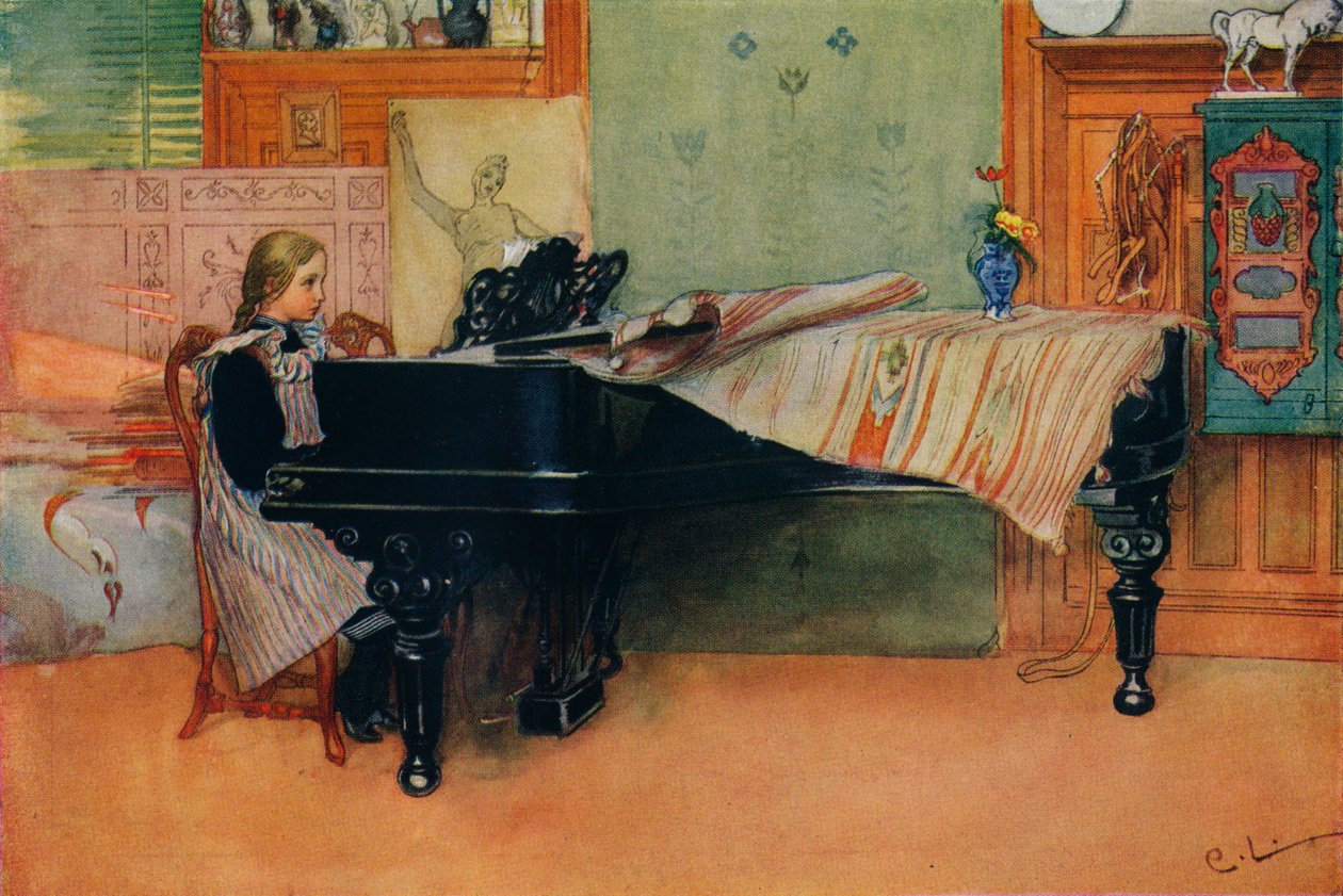 Suzanne u klavíru, c1900 od Carl Larsson