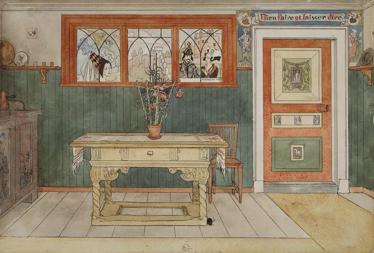 Jídelna, ze série A Home, kolem roku 1895 (wc na papíře) od Carl Larsson