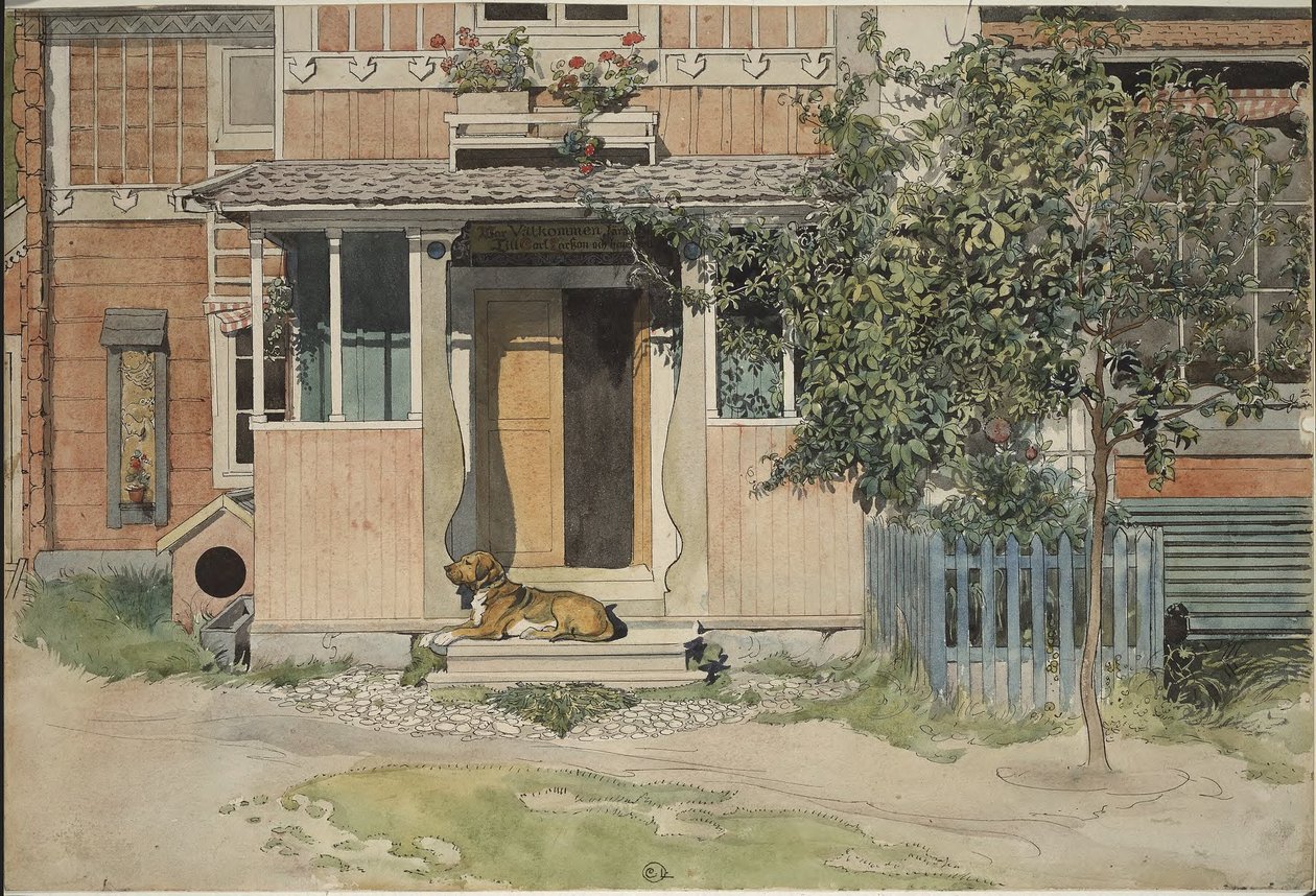 Veranda. Z díla Domov (26 akvarelů) od Carl Larsson