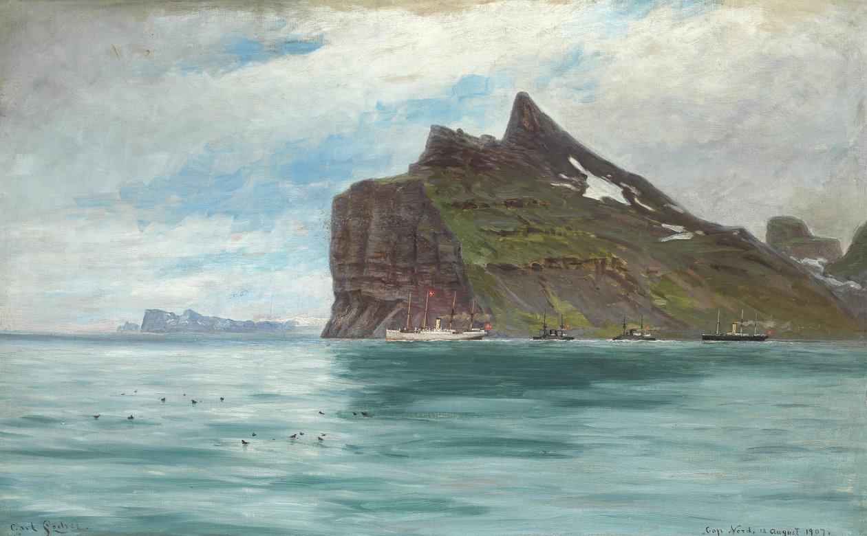 Pohled ze Severního mysu na Islandu z královské dánské cesty parníkem SS Birma v roce 1907 od Carl Locher