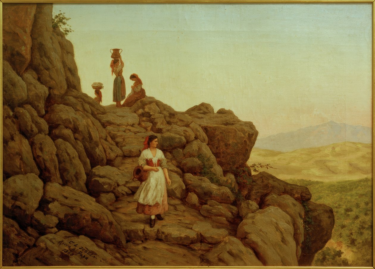 C.L.Jessen, Skalní krajina u Rocca di Papa od Carl Ludwig Jessen
