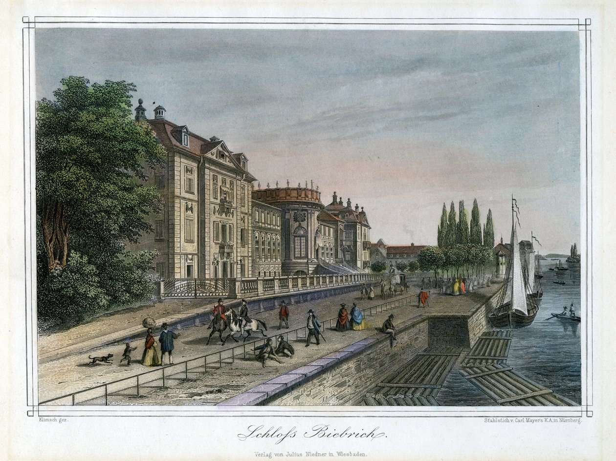 Palác Biebrich, Wiesbaden, Německo, c1820 od Carl Mayer