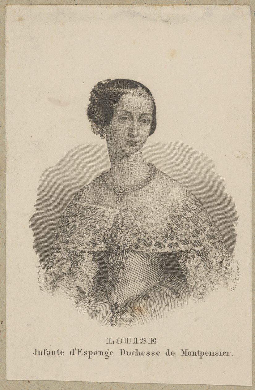 Marie Ludwika Ferdynanda Španělská (vlastním jménem María Luísa Fernanda de Borbón, 1832 Madrid - 1897 Sevilla) - španělská infantka a vévodkyně z Montpensier od Carl Mayer