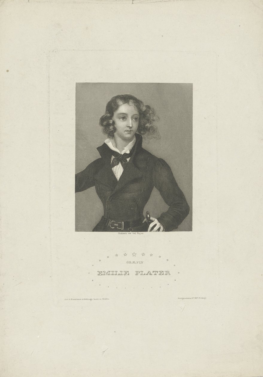 Portrét Emilia Plater 1806-1831, cca 1834. od Carl Mayer