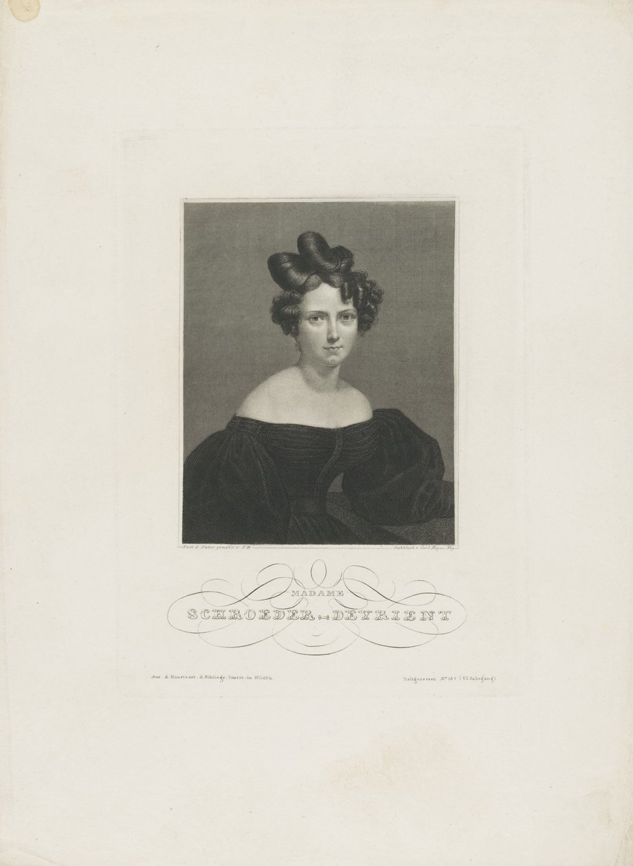 Portrét operní pěvkyně Wilhelmine Schröder-Devrient 1804-1860, c. 1840. od Carl Mayer