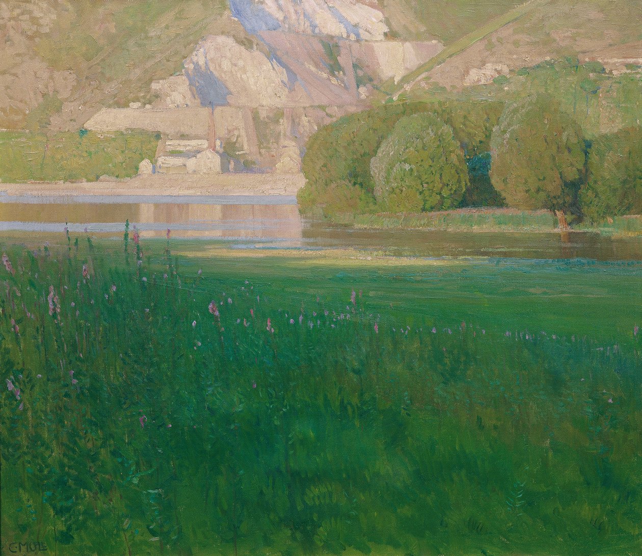 Soumrak. Lom na Dunaji od Carl Moll