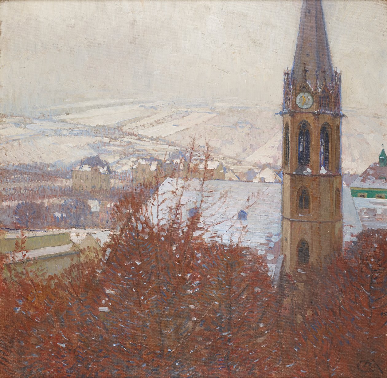 Heiligenstadt ve sněhu od Carl Moll
