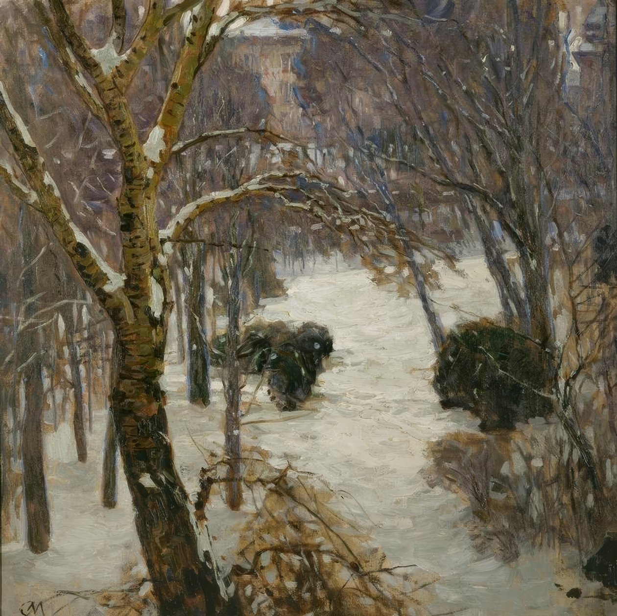 Heiligenstadt Park v zimě od Carl Moll