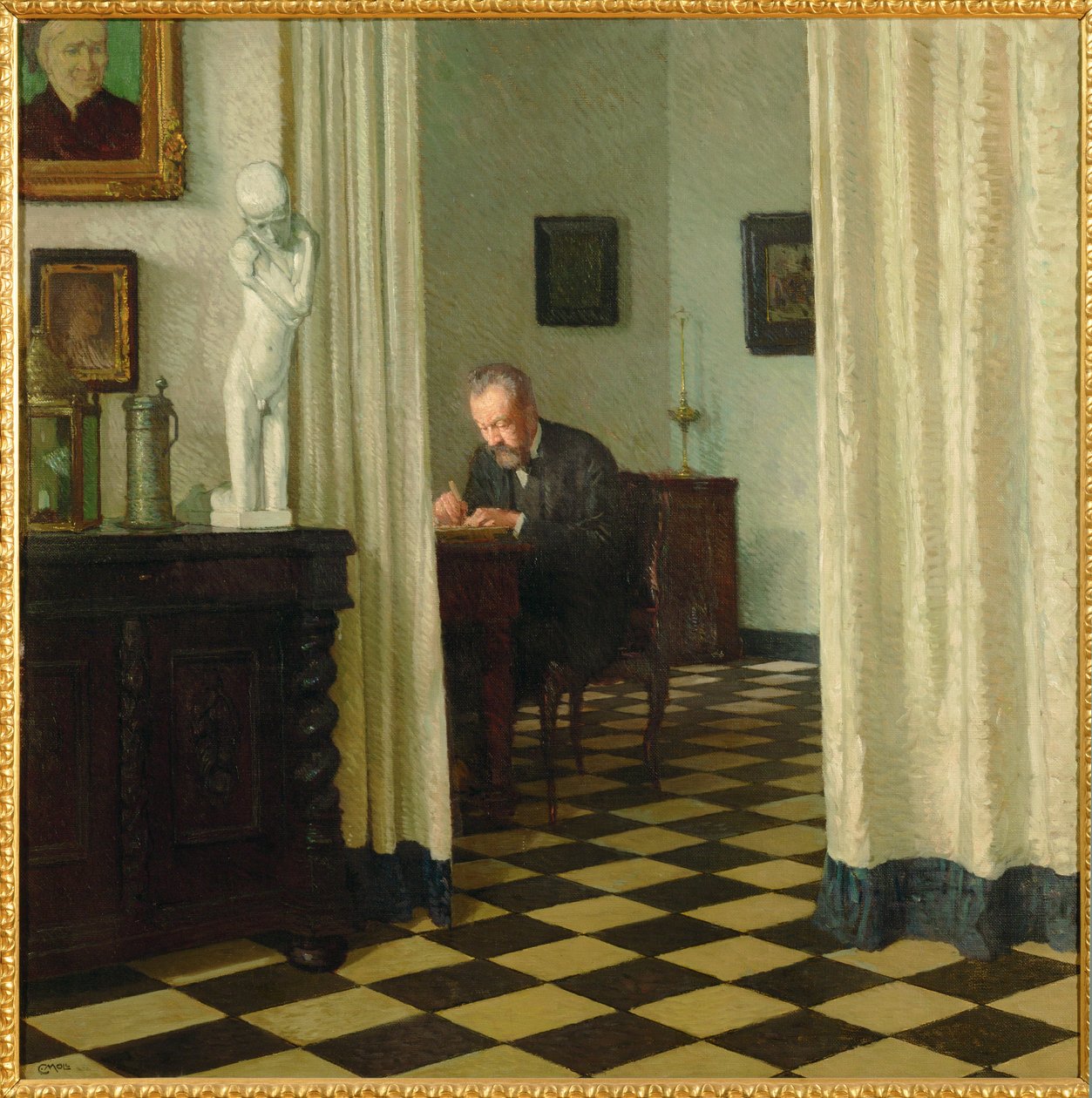 Autoportrét v ateliéru ... (malba na plátně) od Carl Moll