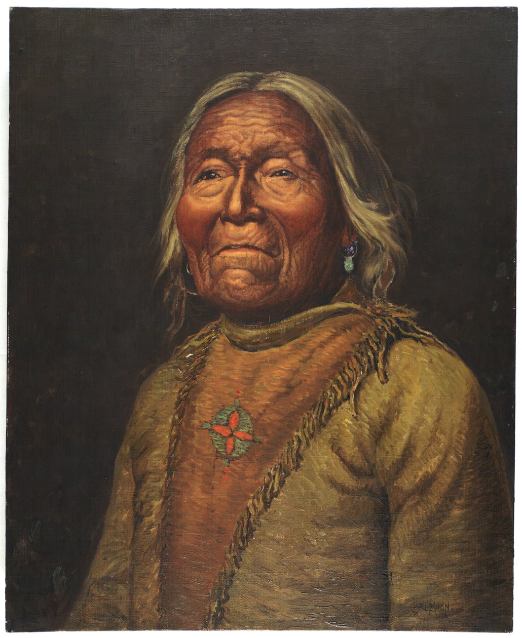 Nar-Ah-Kee Gie Etsu, Old Apache Scout (olej na plátně) od Carl Moon