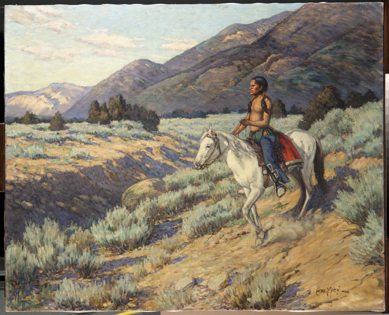 Scout, Taos Valley, Nové Mexiko (olej na plátně) od Carl Moon