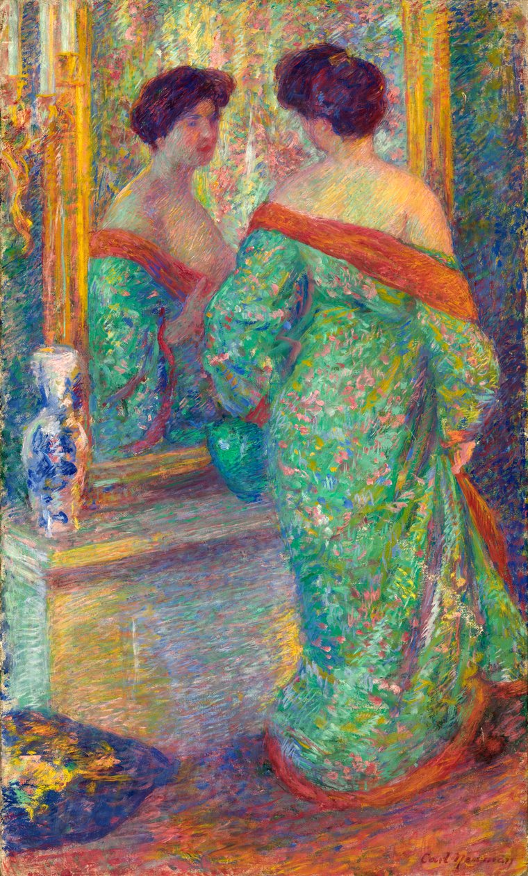 Lady Reflected in Mirror, před rokem 1910. od Carl Newman
