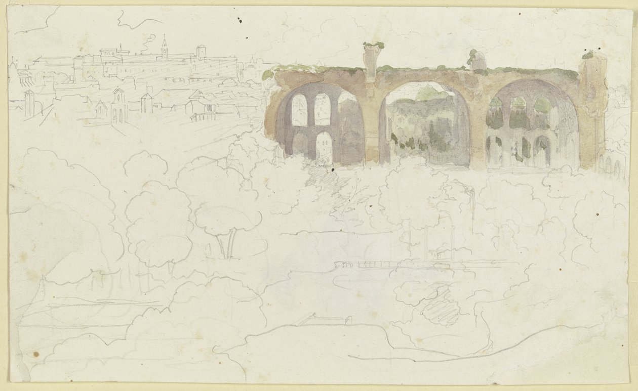 Pohled přes Forum Romanum v Římě s Maxentiovou bazilikou od Carl Philipp Fohr