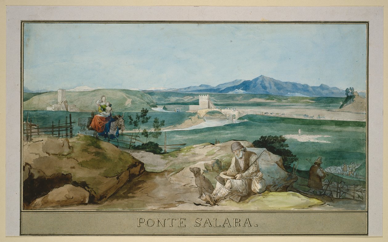 Krajina u Říma s mostem Ponte Salario od Carl Philipp Fohr