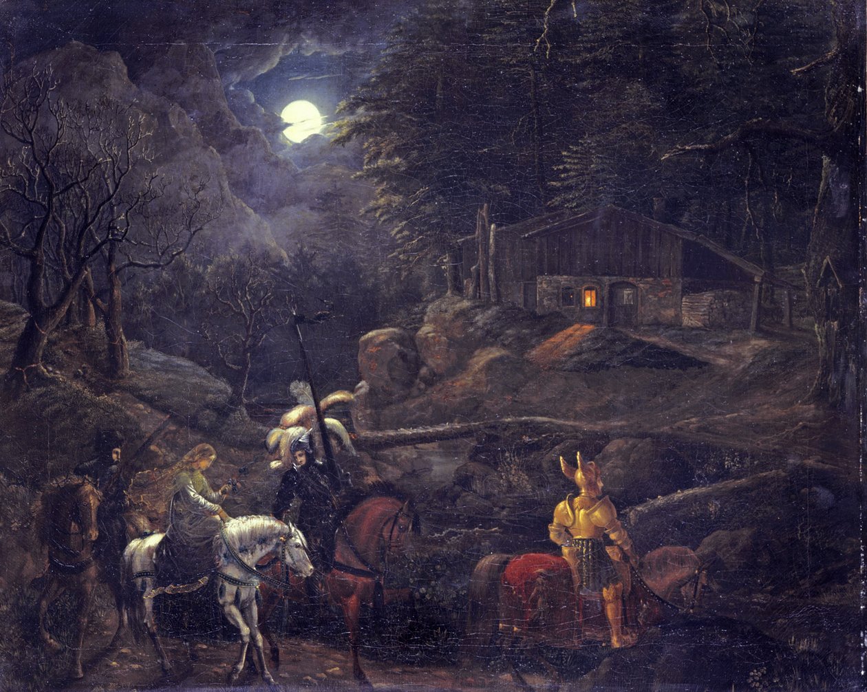 Rytíř před chatou uhlíře od Carl Philipp Fohr