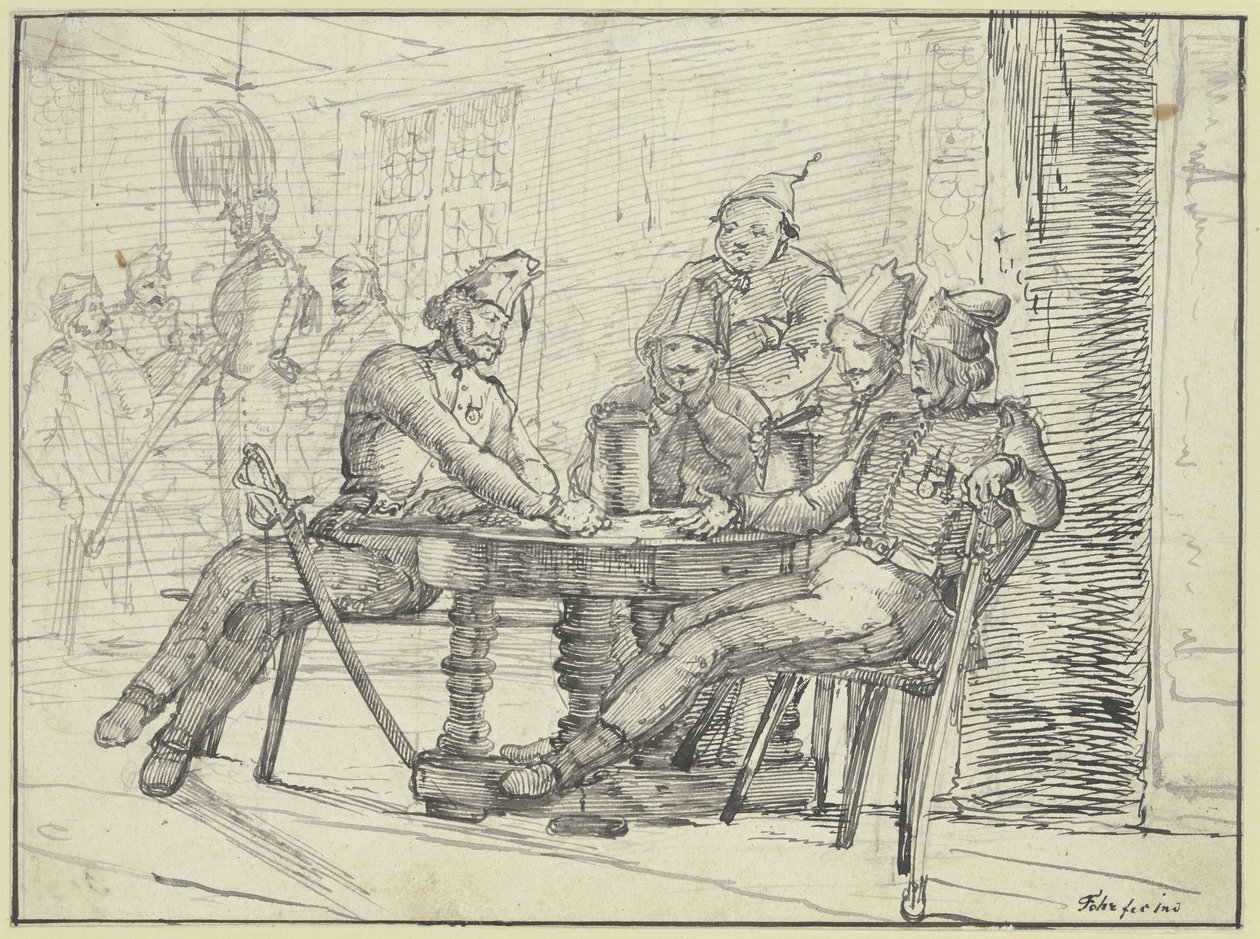 Ruští vojáci v hospodě od Carl Philipp Fohr