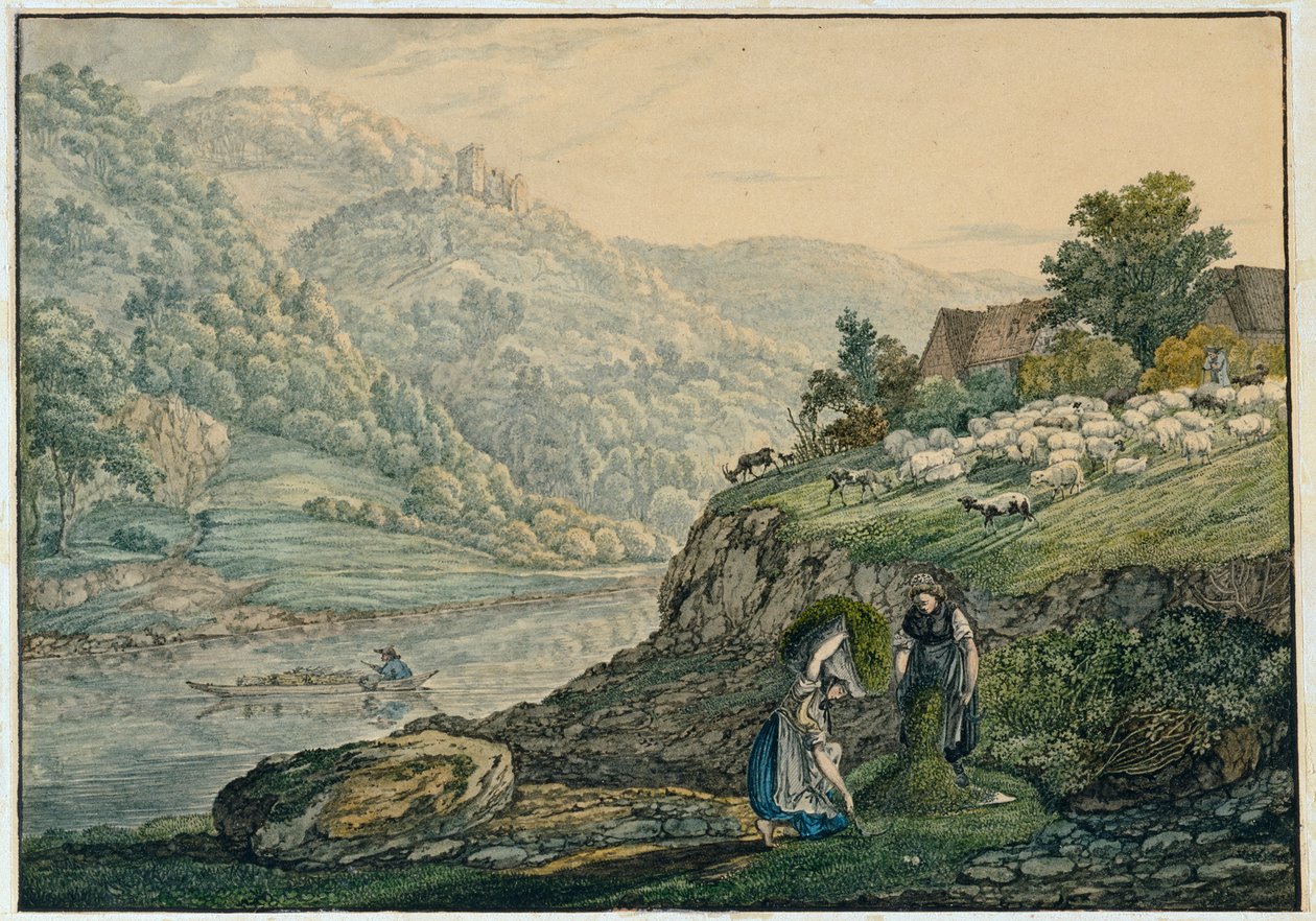 Stolzeneck am Neckar (list 19 ze skicáře regionu Neckar) od Carl Philipp Fohr