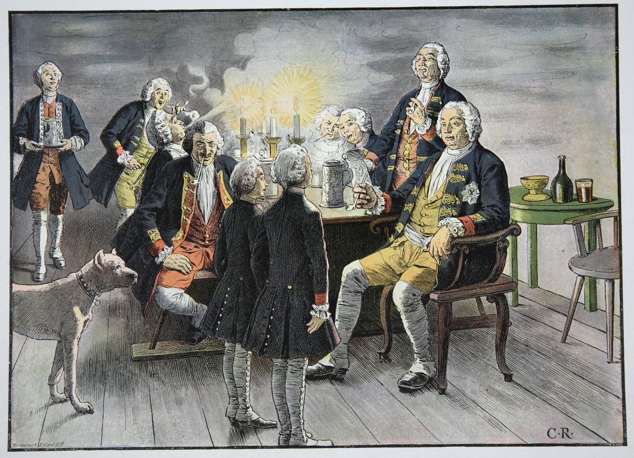 Korunní princ Frederick a personál prince Henryho v tabáku od Carl Röchling