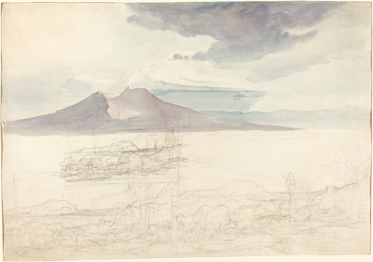 Panoramatický výhled na Vesuv a Monte Pellegrino od Carl Rottmann