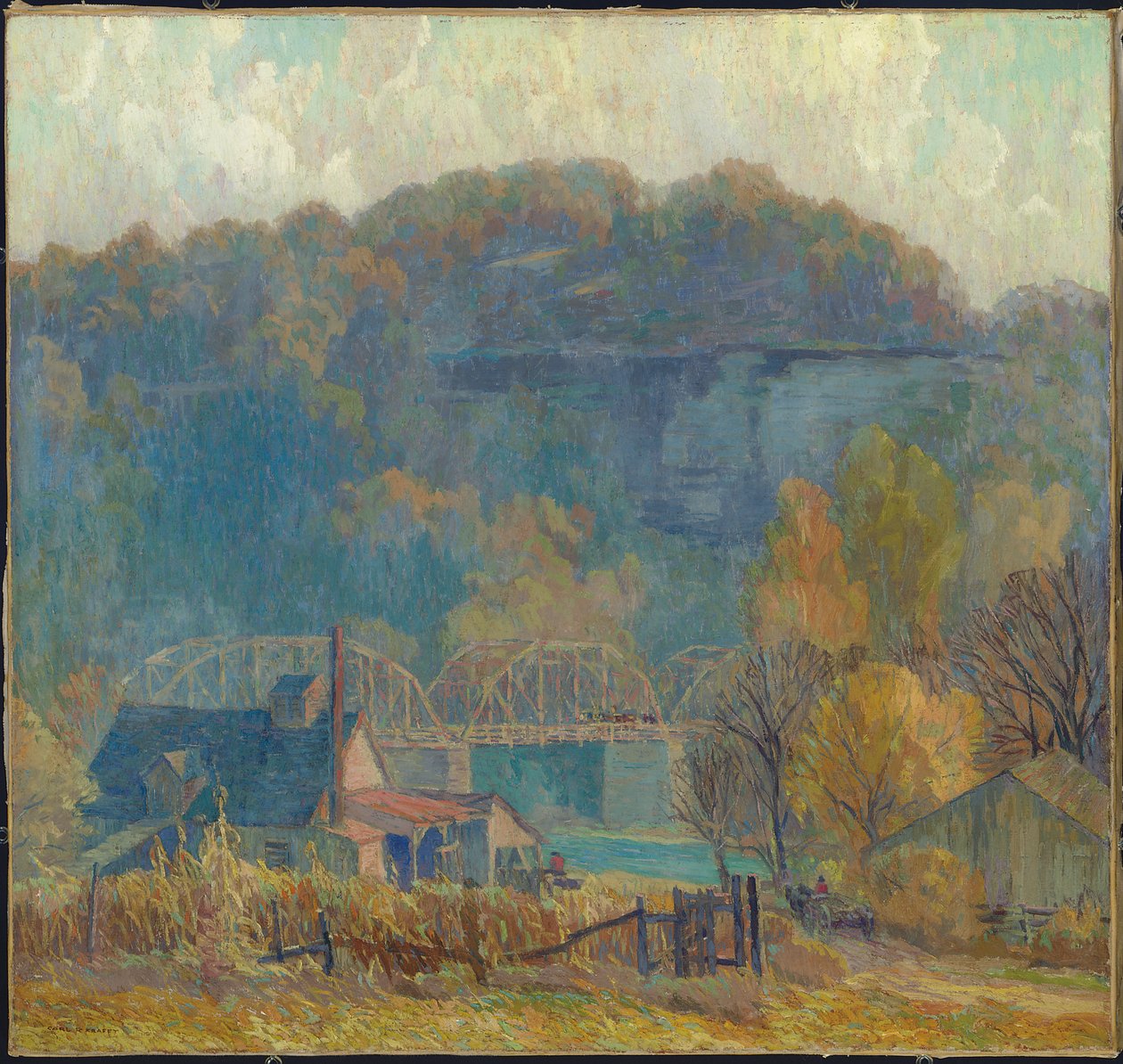 The Cliff at Morning, Ozarks (olej na plátně) od Carl Rudolph Krafft