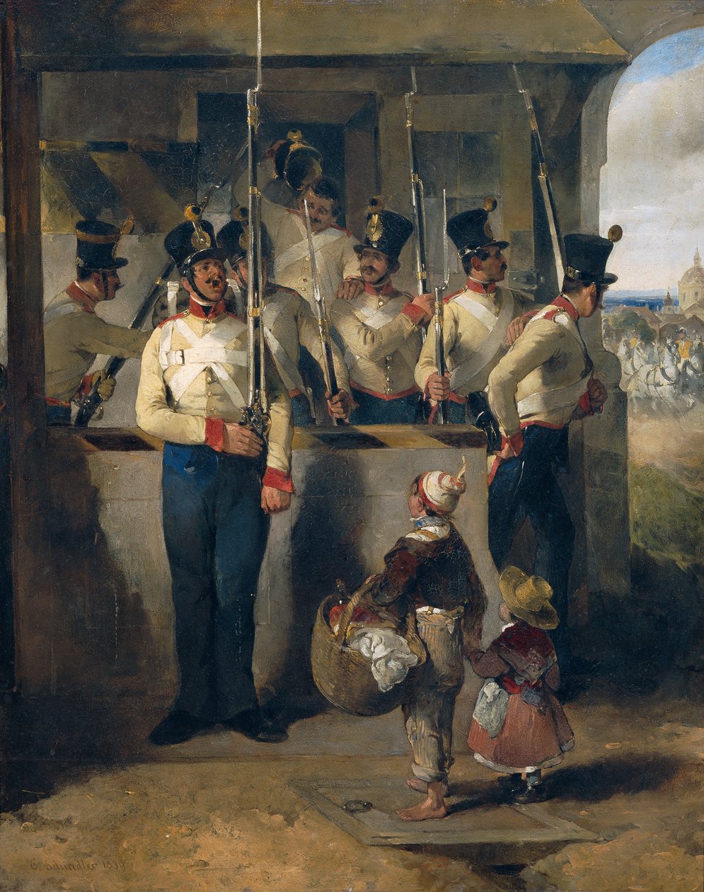 Sentinel křičí do zbraně ("Gun out!") od Carl Schindler