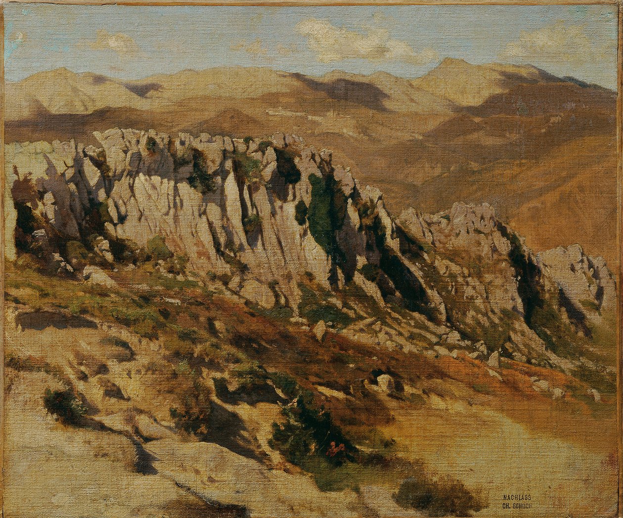 Skalnatá krajina poblíž Olevano od Carl Schuch