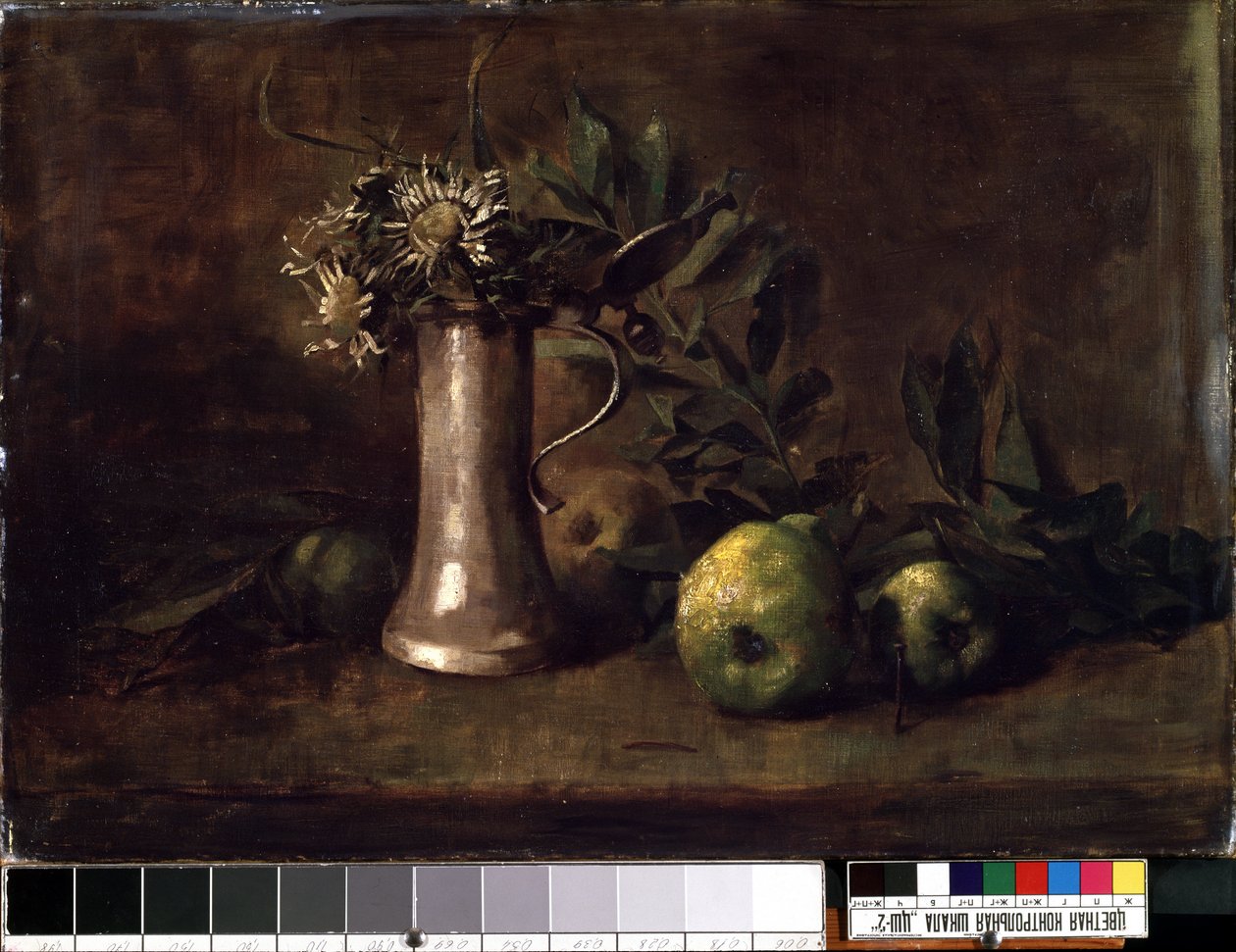 Nature morte (Zátiší). Obraz Carla Schucha (1846-1903). Olej na plátně, 52,5 x 76 cm. Německé umění 19. století. Státní muzeum umění M. K. Ciurlionise, Kaunas (Litva). od Carl Schuch