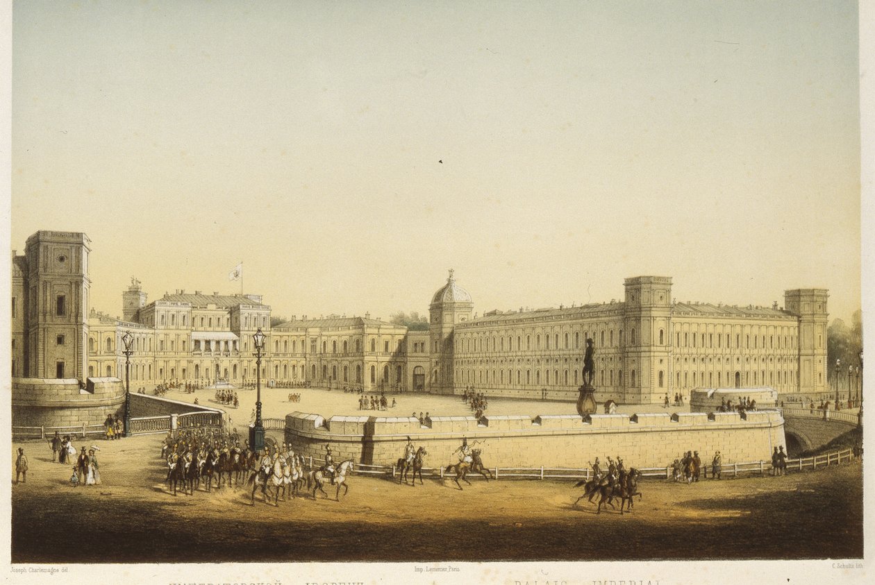 Pohled na hlavní palác Gatchina, polovina 19. století. od Carl Schulz