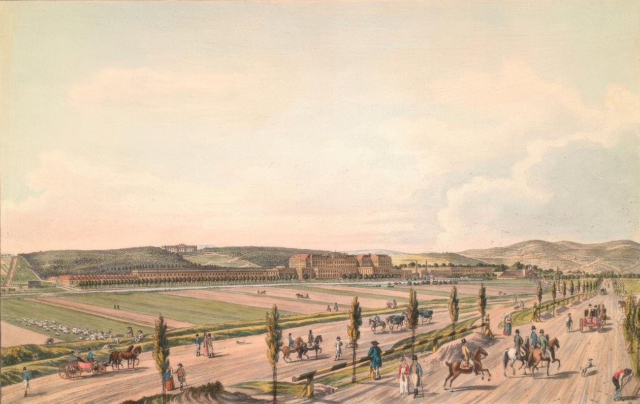 Celkový pohled na císařský a královský zámek Schönbrunn od Carl Schütz