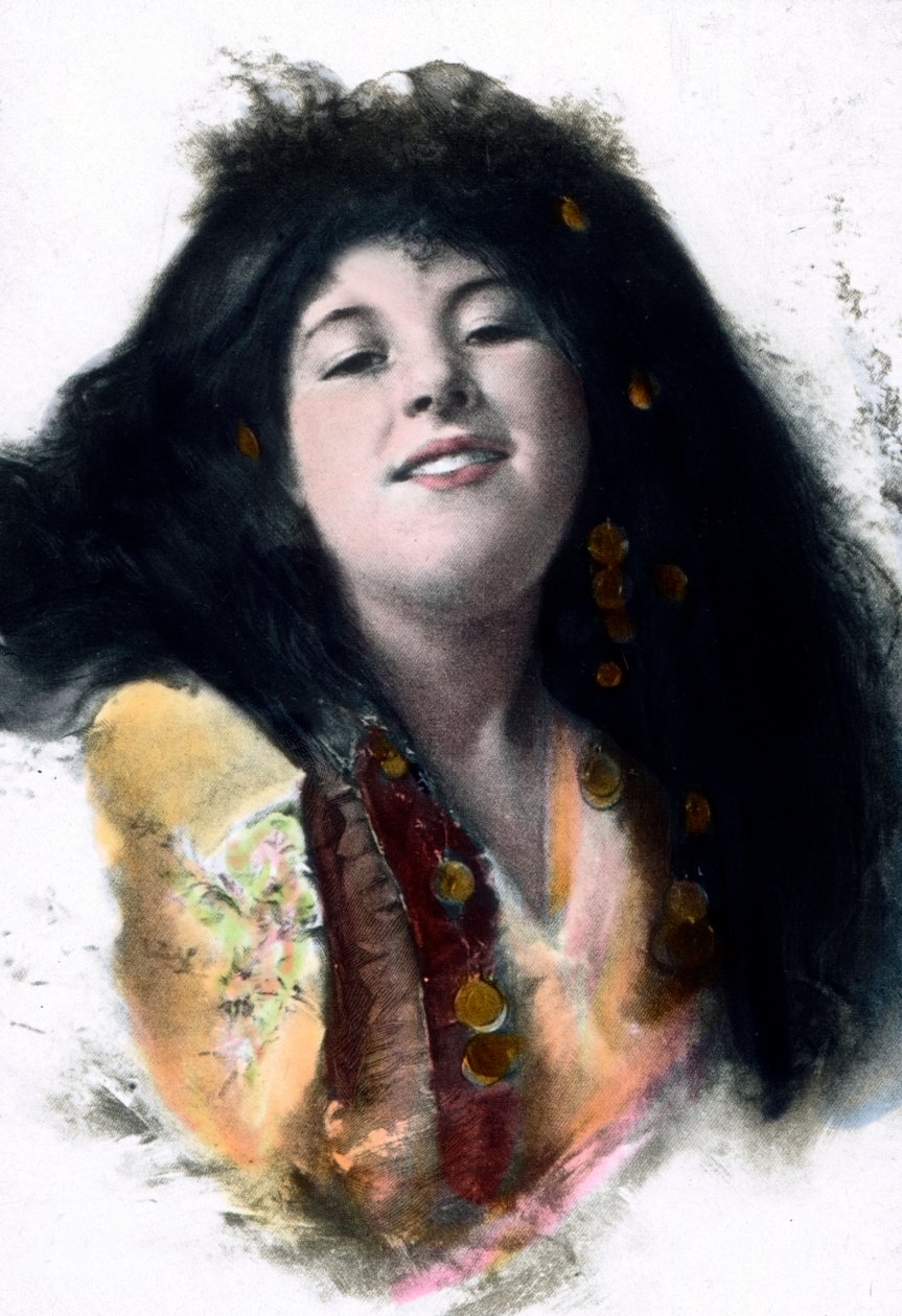 Evropský ideál Araba. Portrét mladé ženy, podřízené druhé manželky arabského muže. Archiv Carla Simona, datum snímku kolem roku 1910. od Carl Simon