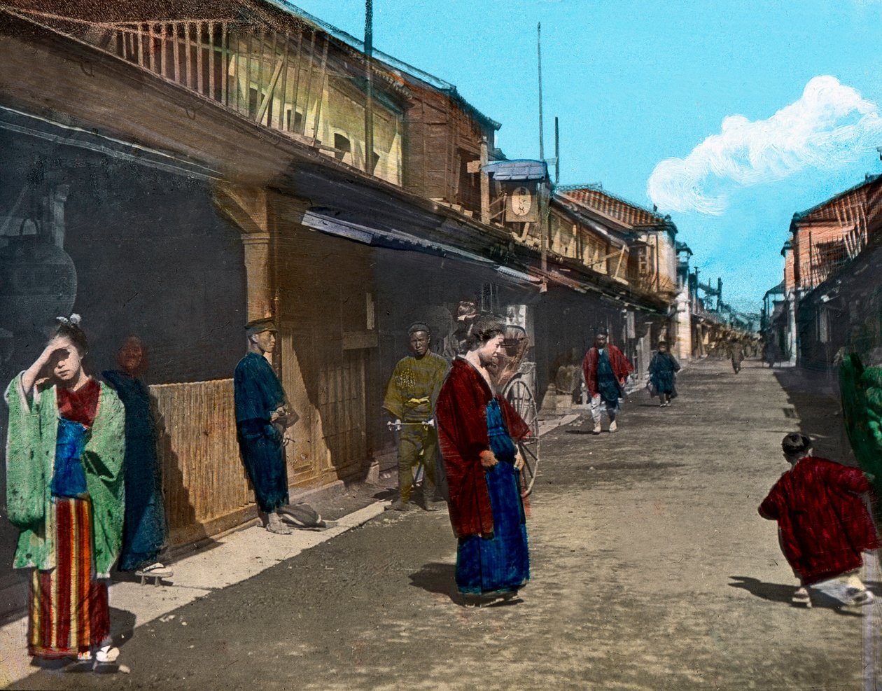Japonsko, ostrov Honšú, oblast Kantó, pouliční život v Tokiu, datum pořízení snímku: kolem roku 1920. Archiv Carla Simona od Carl Simon