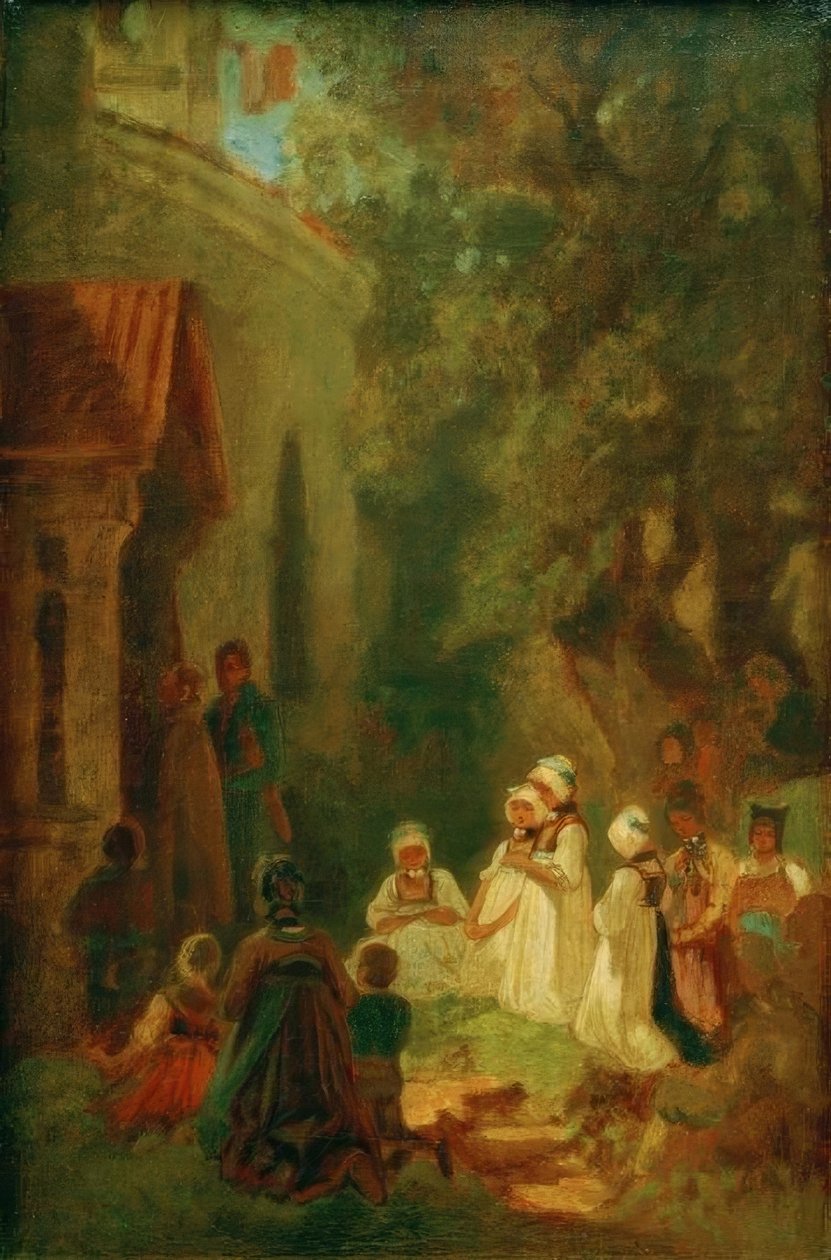 Pobožnost před lesní kapličkou od Carl Spitzweg