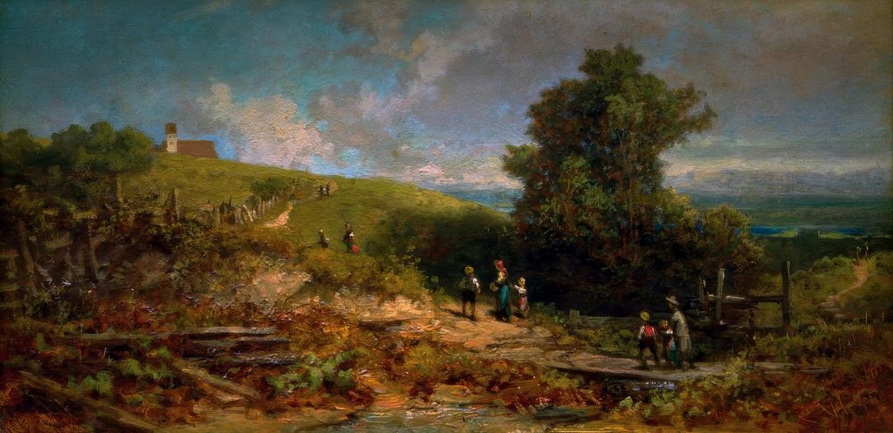 Na Kirchsteig od Carl Spitzweg