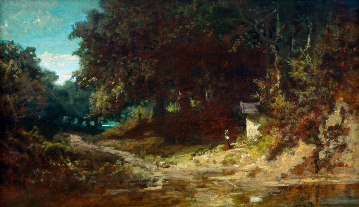 Modlící se dívka před lesní kapličkou od Carl Spitzweg