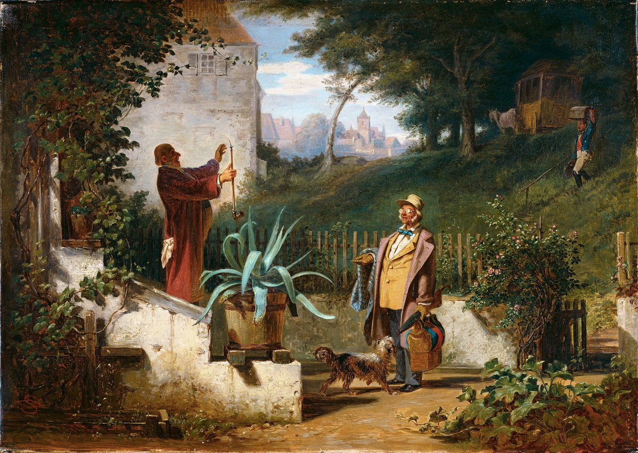 Přátelé z dětství, asi 1855 (olej na plátně) od Carl Spitzweg